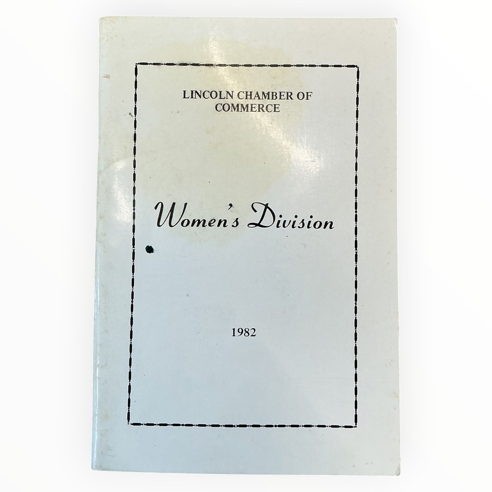 1982 Lincoln Nebraska Chamber Commerce Womens Division Civic History Directory